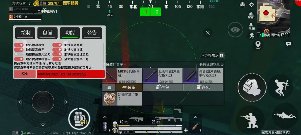 和平精英辅助【咪鸭容器直装】直播防录屏 漏打自瞄 人物透视 方框射线 人物距离 人物血条